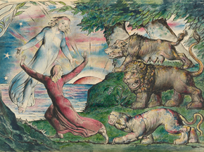 William Blake - Dante running from the three beasts | Уильям Блейк