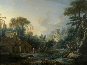 Francois Boucher - Landscape with a Water Mill | Франсуа Буше