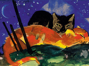 Franz Marc - Two Cats, postcard from Sindelsdorf | Франц Марк