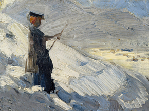 Franz Marc - Woman standing in Winter Landscape | Франц Марк