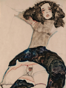 Egon Schiele - Black-Haired Girl with Lifted Skirt | Эгон Шиле