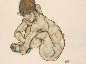 Egon Schiele - Crouching Nude Girl | Эгон Шиле