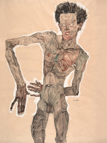 Egon Schiele - Nude Self-Portrait, Grimacing | Эгон Шиле