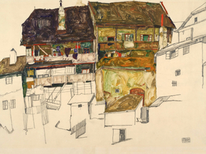Egon Schiele - Old Houses in Krumau, 1914 | Эгон Шиле