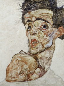 Egon Schiele - Self-Portrait with Raised Bare Shoulder | Эгон Шиле
