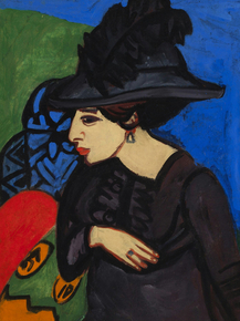 Ernst Ludwig Kirchner - Dodo with a Feather Hat | Эрнст Людвиг Кирхнер