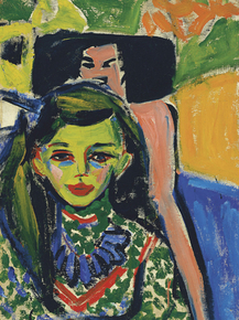 Ernst Ludwig Kirchner - Fränzi in front of Carved | Эрнст Людвиг Кирхнер