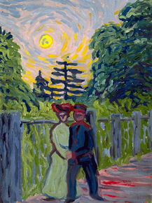 Ernst Ludwig Kirchner - Moonrise Soldier and Maiden | Эрнст Людвиг Кирхнер