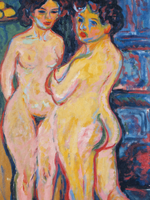Ernst Ludwig Kirchner - Nudes Standing by Stove | Эрнст Людвиг Кирхнер