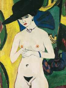 Ernst Ludwig Kirchner - Standing Nude with Hat | Эрнст Людвиг Кирхнер