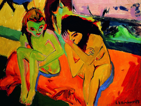 Ernst Ludwig Kirchner - Two Girls Naked GirlsTalking | Эрнст Людвиг Кирхнер