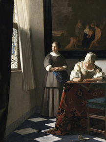 Jan Vermeer | Ян Вермеер - Женщина пишет письмо со своей горничной