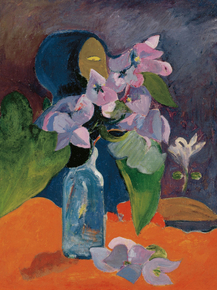 Paul Gauguin | Гоген Поль - Натюрморт с цветами и идолом