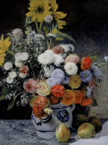 Pierr - Auguste Renoir | Ренуар Пьер - Смешанные цветы в глиняном горшке