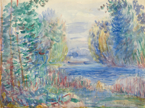 Pierr - Auguste Renoir | Ренуар Пьер - Речной пейзаж, 1890