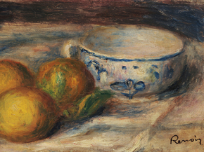 Pierr - Auguste Renoir | Ренуар Пьер - Натюрморт с лимонами и чашкой