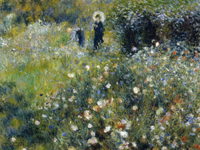 Pierr - Auguste Renoir | Ренуар Пьер - Женщина с зонтиком в саду