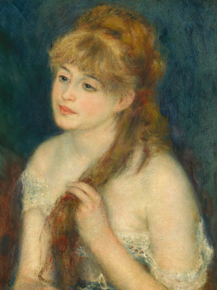 Pierr - Auguste Renoir | Ренуар Пьер - Молодая женщина заплетает волосы