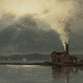 Frederic Edwin Church - Hudson River with Factory | Фредерик Эдвин Чёрч Frederic Edwin Church - Hudson River with Factory | Фредерик Эдвин Чёрч