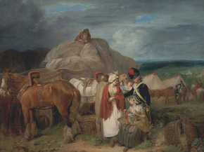 Francis Wheatley - Soldier with Country Women Selling Ribbons | Фрэнсис Уитли