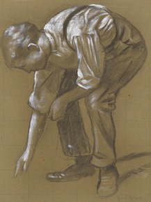 Hans Thoma - A Man Bending Over | Ханс Тома