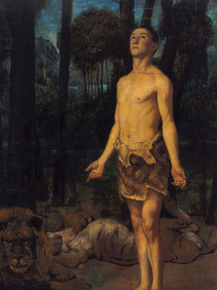 Hans Thoma - Daniel in the lions den | Ханс Тома