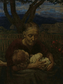 Hans Thoma - Moeder met kind in een tuin | Ханс Тома