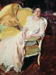Joaquin Sorolla - Clotilde seated on the Sofa | Хоакин Соролья
