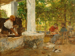 Joaquin Sorolla - Figures under a bower | Хоакин Соролья