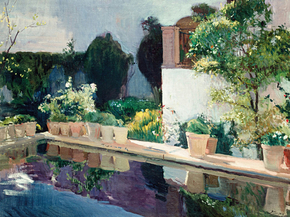 Joaquin Sorolla - Palace of Pond, Royal Gardens in Seville | Хоакин Соролья