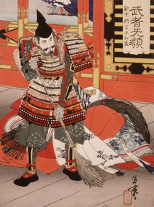 Цукиока Ёситоси - Shinchunagon Taira no Tomomori Sweeping the Deck