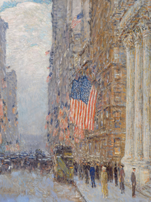 Childe Hassam - Flags on the Waldorf | Чайльд Гассам