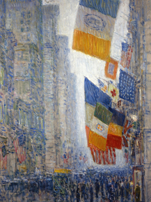 Childe Hassam - Lincolns Birthday Flags | Чайльд Гассам
