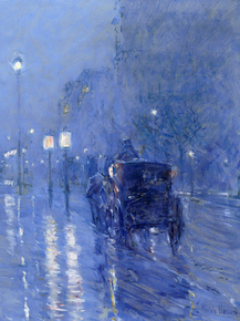 Childe Hassam - Rainy Midnight | Чайльд Гассам