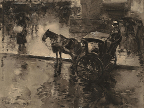 Childe Hassam - The Up-Tide on the Avenue | Чайльд Гассам