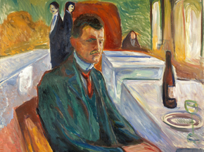 Edvard Munch - Self-Portrait with a Bottle of Wine | Эдвард Мунк