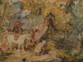 Edwin Landseer - A Sketch for Foresters Stalking Deer | Эдвин Ландсир
