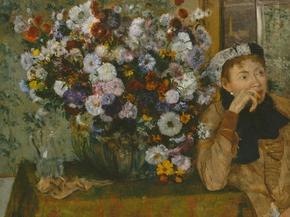 Edgar Degas - A Woman Seated beside a Vase of Flowers | Дега Эдгар