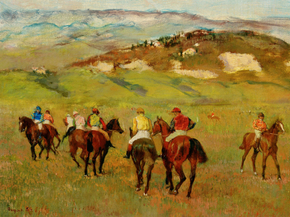 Edgar Degas - Jockeys on Horseback before Distant Hills | Дега Эдгар
