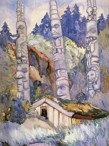 Emily Carr - Haida Totems, Cha-atl, Queen Charlotte Island | Эмили Карр