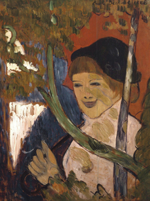 Emile Bernard - Breton Girl with a Red Umbrella | Эмиль Бернар
