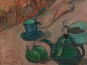 Emile Bernard - Still life with teapot, cup and fruit | Эмиль Бернар