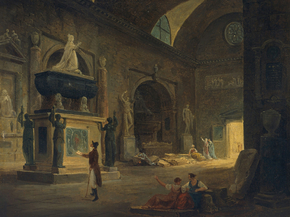 Hubert Robert - A Hall in the Museum of Monuments | Юбер Робер