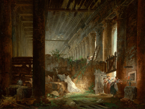 Hubert Robert - A Hermit Praying in the Ruins | Юбер Робер