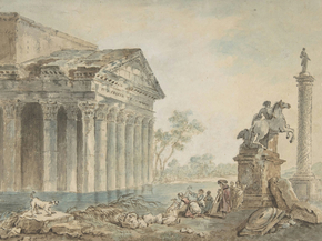 Hubert Robert - Architectural Capriccio with Roman | Юбер Робер