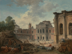 Hubert Robert - Demolition of the Chteau of Meudon | Юбер Робер