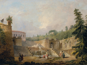 Hubert Robert - Fountain on a Palace Terrace | Юбер Робер