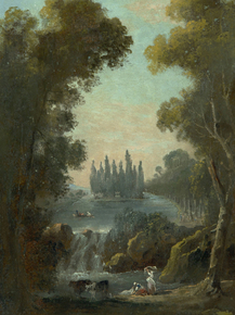 Hubert Robert - La tumba de Jean-Jacques Rousseau | Юбер Робер