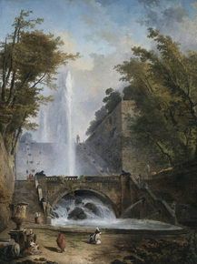 Hubert Robert - Stair and Fountain in the Park | Юбер Робер