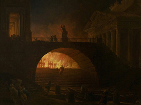 Hubert Robert - The Fire of Rome | Юбер Робер